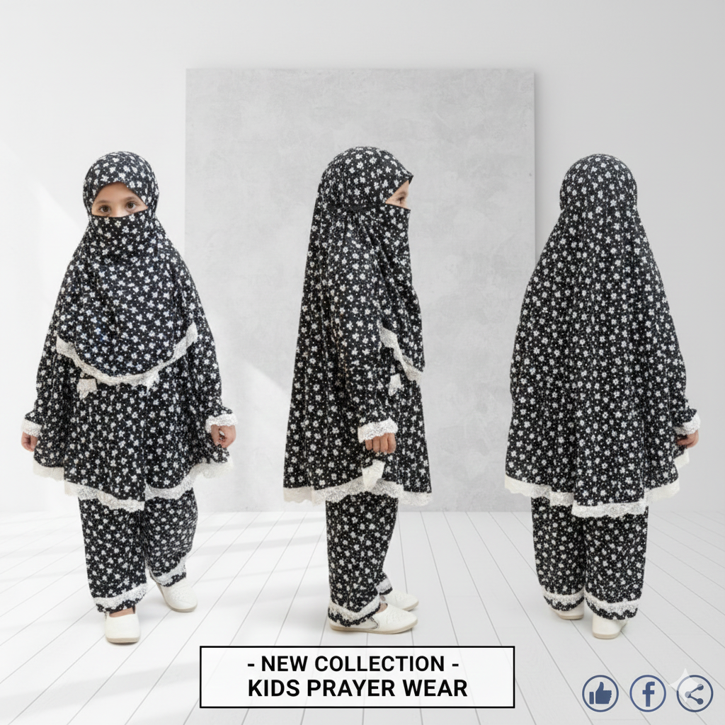 Kids Cotton Khimar Set KCK113