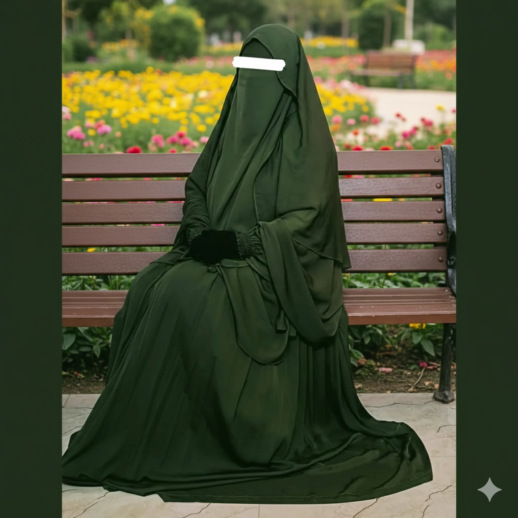 ? Cherry Fabrics Hoodie Hijab, Nose Niqab & Burkha Set Muttaki103