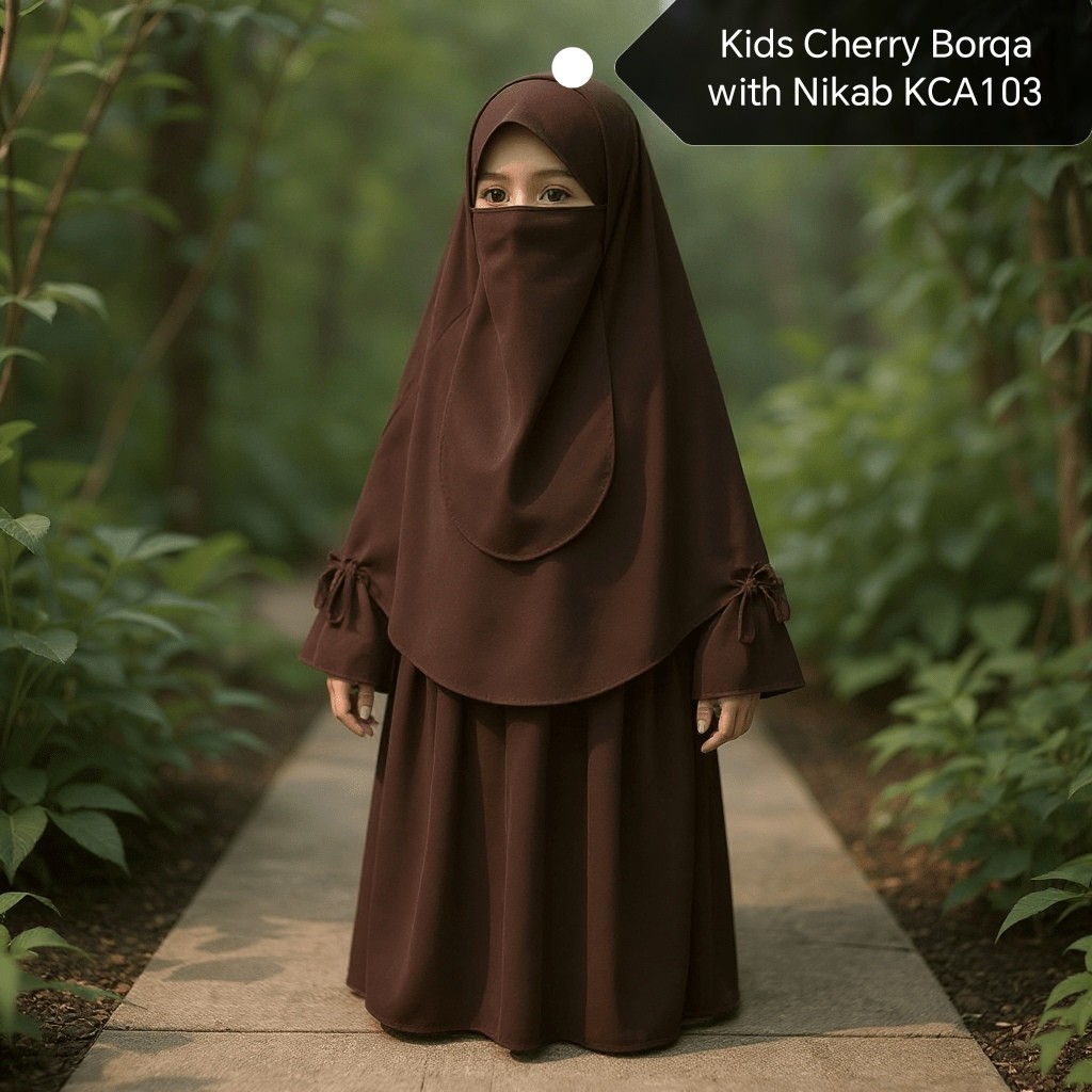 Kids Cherry Borqa with Nikab KCA103