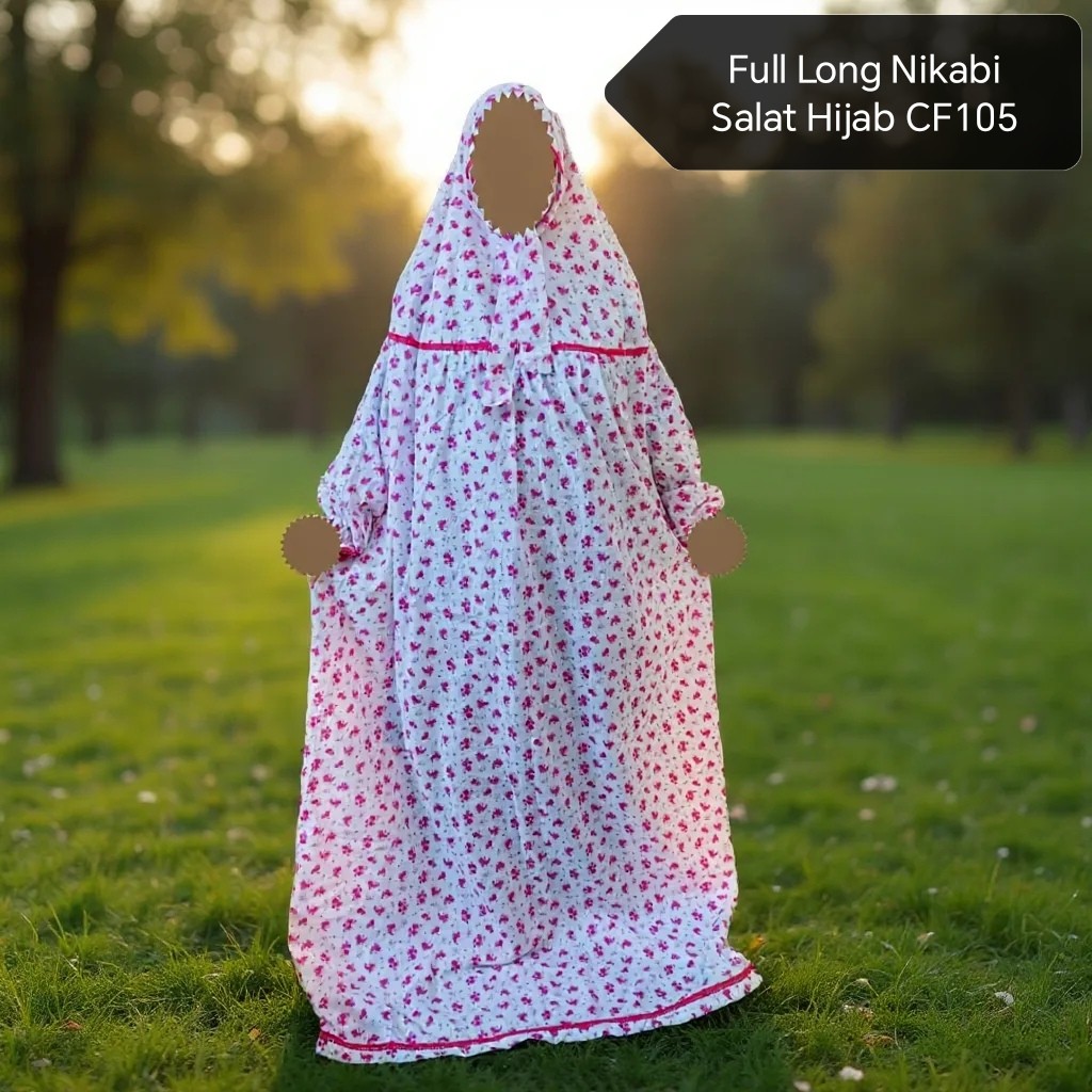 Full Long Nikabi Salat Hijab CF105