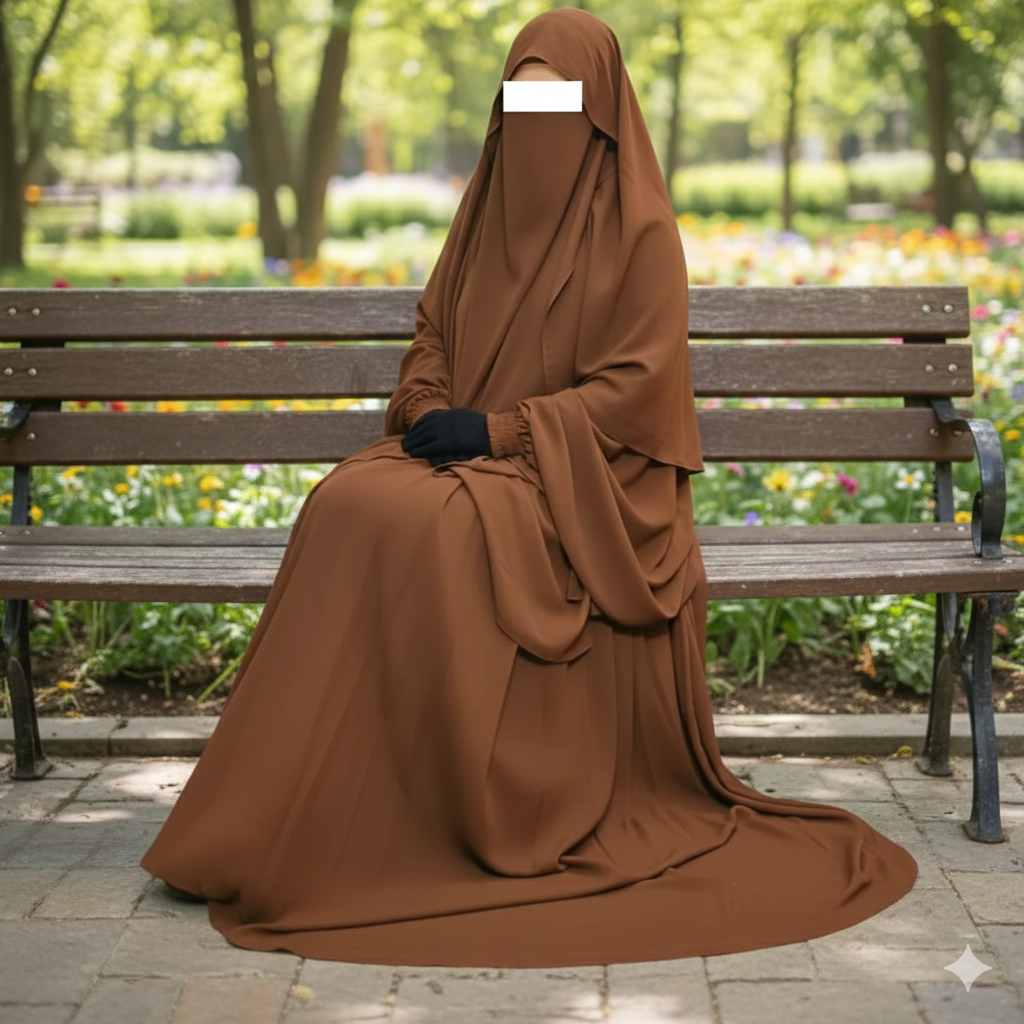 ? Cherry Fabrics Hoodie Hijab, Nose Niqab & Burkha Set Muttaki104